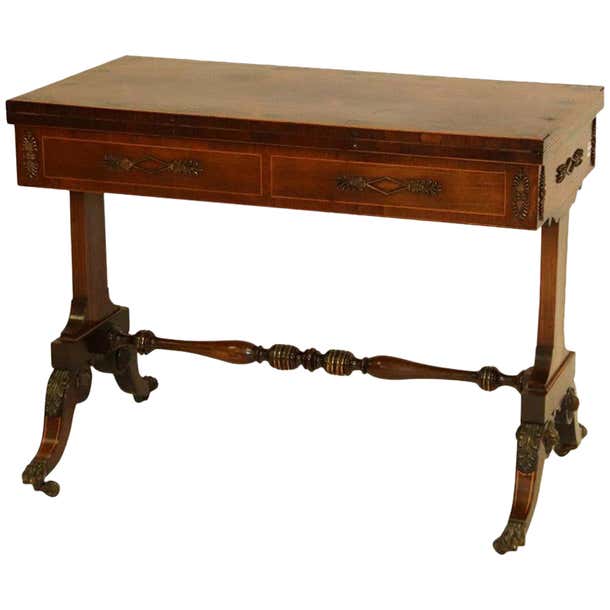 19th Century English Regency Backgammon/ Chess Table