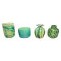 Mdina Glass Vases and Bowl from Malta, circa 1960