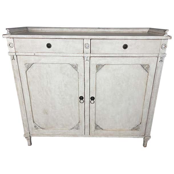 19th Century Swedish Gustavian Lime Washed Buffet / Server