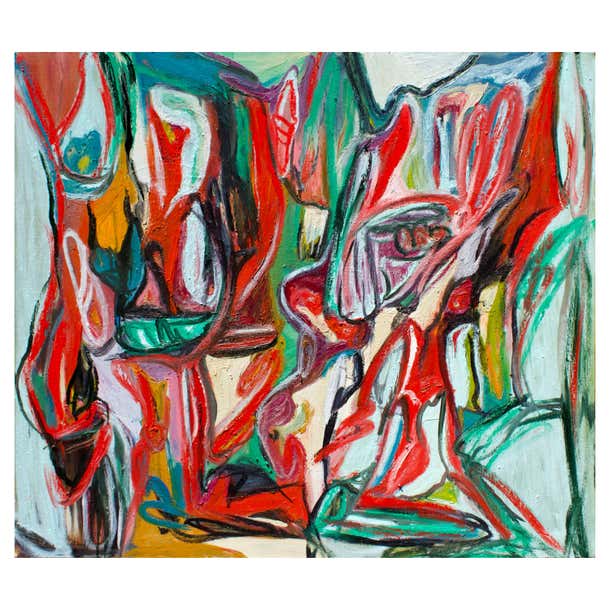 Contemporary Oil on Canvas Painting by Bissy Riva "I'm Over Here"