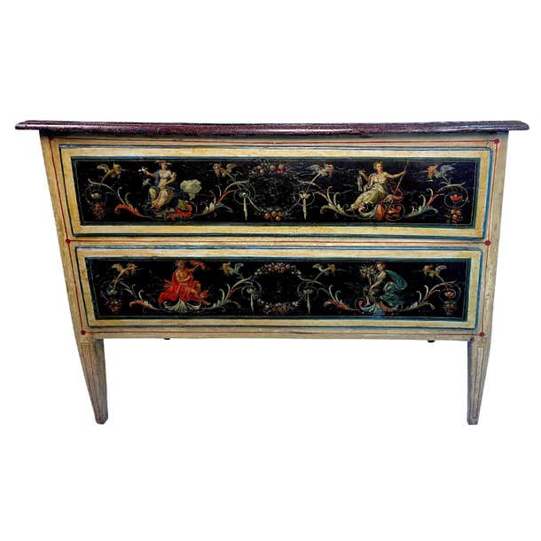 18th Century Italian Neoclassical Paint Decorated Commode