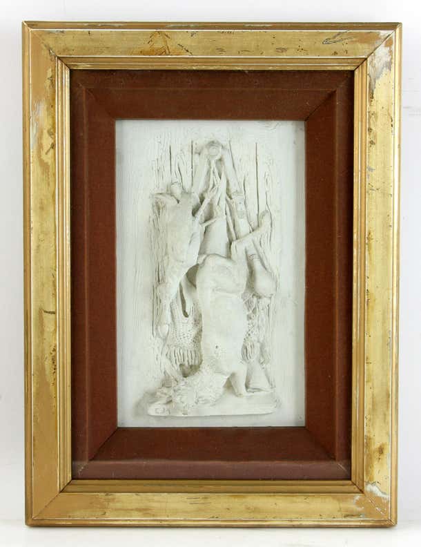 Framed Plaster Reliefs of German Hunting Prey