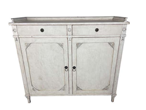 19th Century Swedish Gustavian Lime Washed Buffet / Server