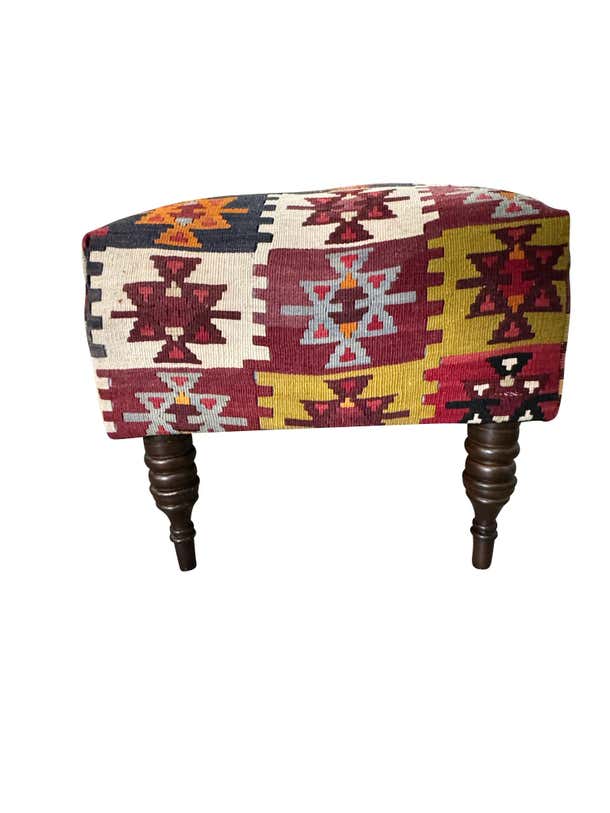 Kilim Upholstered Bench, Window Seat or Footstool