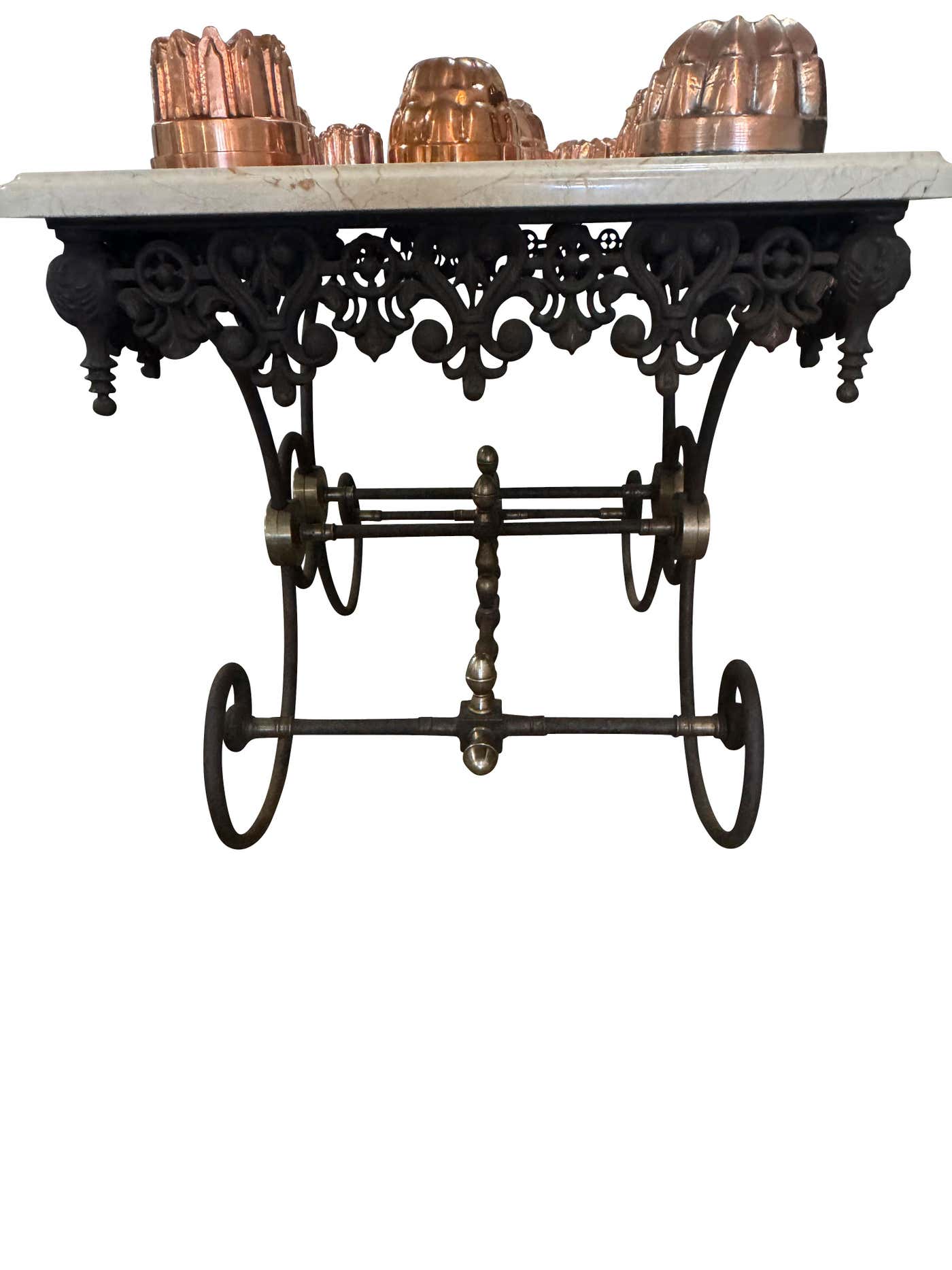 French Pastry Table with Marble Top