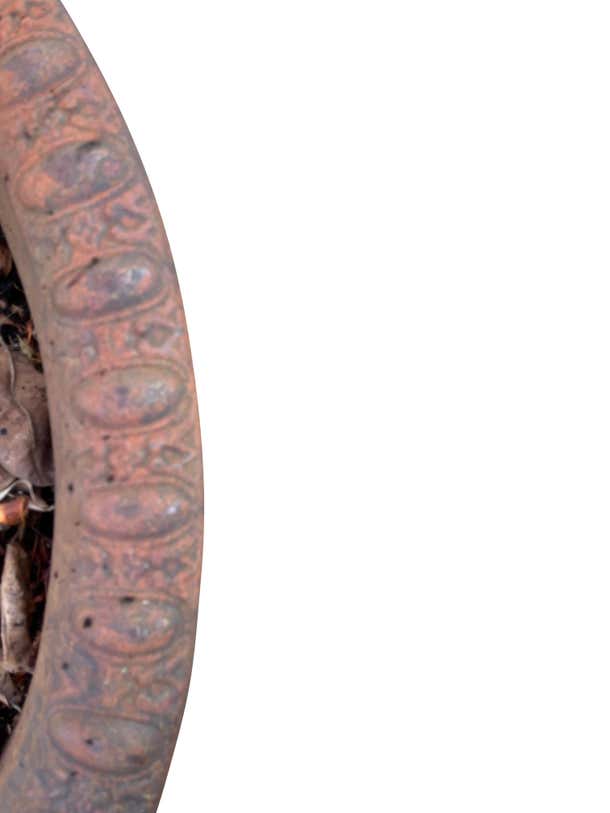 Cast Iron Urns with Foliate and Grape Design