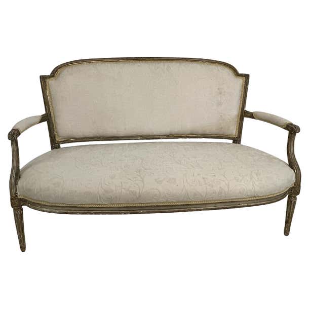 19th Century Louis XVI Style Giltwood Settee