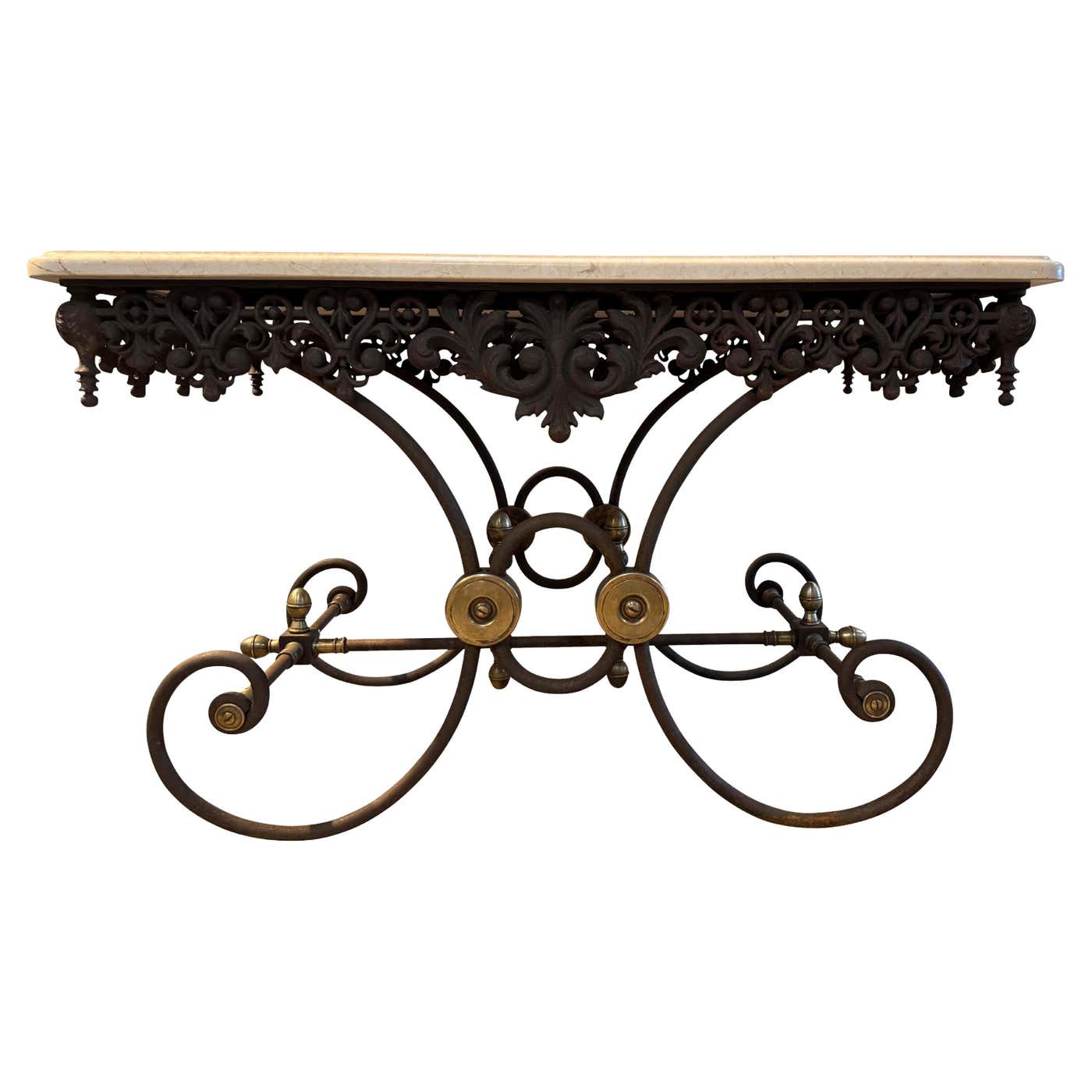 French Pastry Table with Marble Top